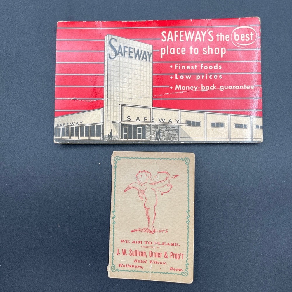 Vintage Needle Book Lot Safeway Hotel‎ Wilcox Advertising Sewing Needles